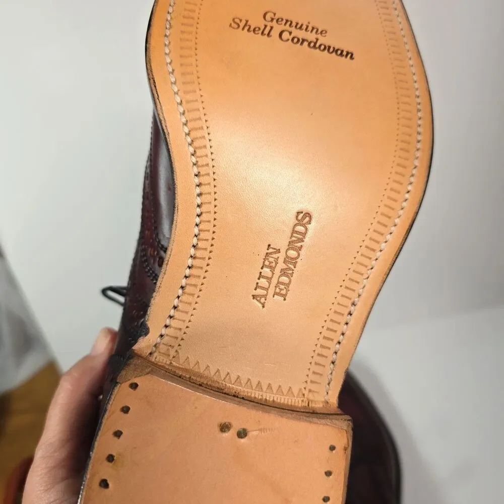 Allen Edmonds Cambridge 8685 Shell Cordovan Wingtip Oxford Burgundy 8.5 D USA